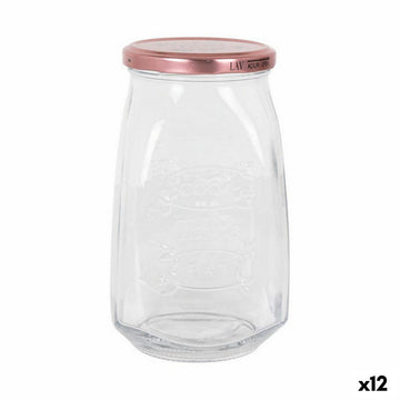 Transparent Glass Jar Inde Tasty With lid 1,05 L (12 Units)