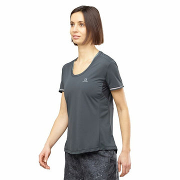 Damen Kurzarm-T-Shirt Salomon Agile Dunkelgrau