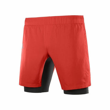 Short de Sport Salomon TwinSkin Rouge