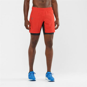 Short de Sport Salomon TwinSkin Rouge