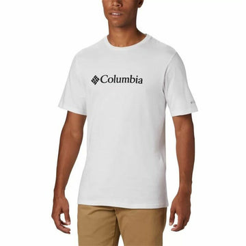 Men’s Short Sleeve T-Shirt Columbia  Basic Logo White Men