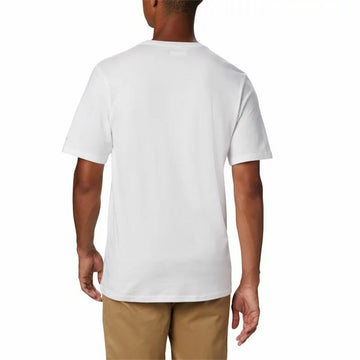 Short-sleeve Sports T-shirt Columbia Basic Logo White