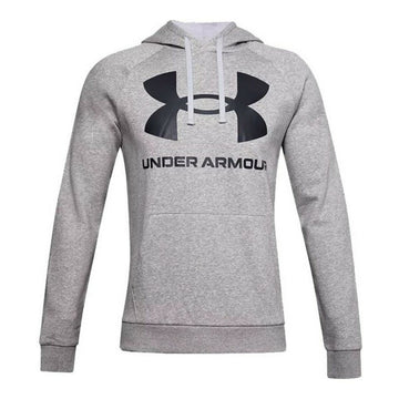 Sweat à capuche homme Under Armour Rival Big Logo Gris clair