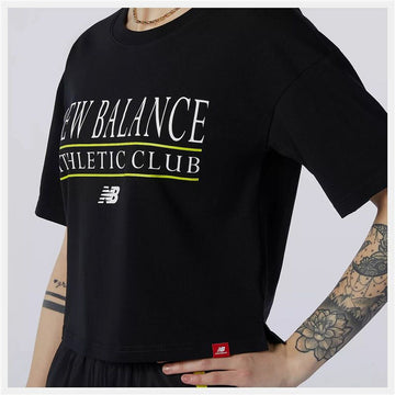 T-shirt à manches courtes femme New Balance Essentials Athletic Club Boxy Noir