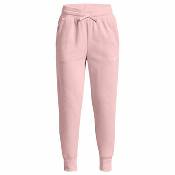 Children's Tracksuit Bottoms Under Armour Rival Fleece Pink