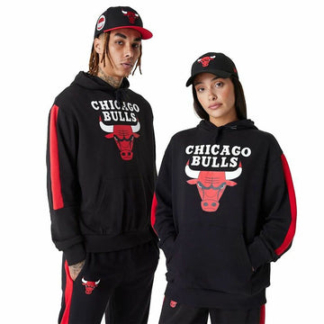 Unisex Hoodie New Era NBA Colour Block Chicago Bulls Black