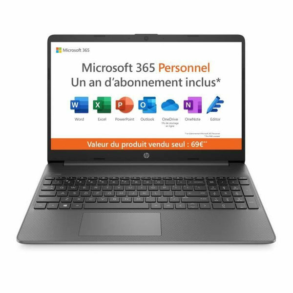 Ordinateur Portable HP 15s-fq0024nf 15,6" Intel Celeron N4120 4 GB RAM 128 GB SSD Azerty Français