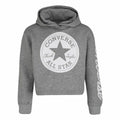 Unisex Sweater mit Kapuze Converse Chuck Patch Crop G Dunkelgrau