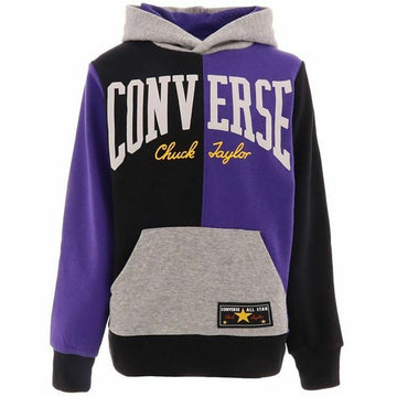 Hooded Sweatshirt for Girls Converse Throwback Split Block Black Multicolour