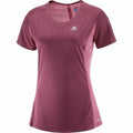 Damen Kurzarm-T-Shirt Salomon Agile Dunkelrot