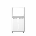 Meuble d'Appoint Gris Mélamine Chrome 60 x 43 x 118 cm