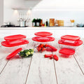 Lunch box Ô Cuisine Red Borosilicate Glass