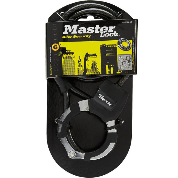 Kabel mit Vorhängeschloss Master Lock Schwarz