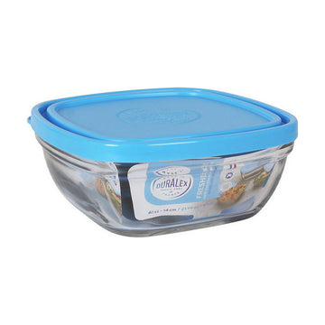 Boîte à lunch hermétique Duralex Freshbox Bleu Carré (14 x 14 x 6 cm) (610 ml)