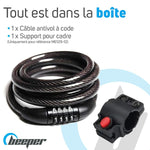 Cable with padlock Beeper ME129-12 Black