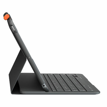 Hülle für Tablet und Tastatur Logitech iPad 2020 | iPad 2019 | iPad 2021 Grau Qwerty Spanisch QWERTY