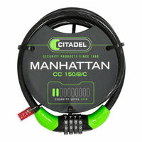 Câble avec cadenas Citadel Manhattan cc 150/8/c Combinaison Noir 150 cm