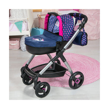 Puppenwägelchen Reig Stule Pram Marineblau 63 cm