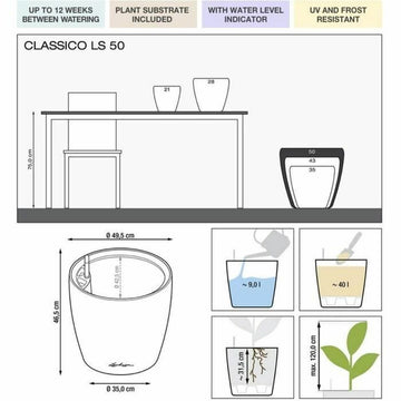 Pot auto-arrosant Lechuza Blanc Ø 49,5 x 46,5 cm Plastique