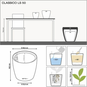 Pot auto-arrosant Lechuza Anthracite Ø 50 x 47 cm Plastique