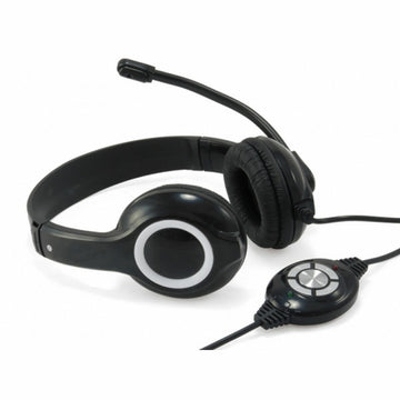 Kopfhörer mit Mikrofon Conceptronic CCHATSTARU2B Schwarz Rot/Schwarz