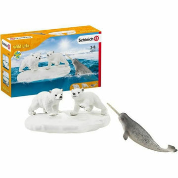 Set of Wild Animals Schleich Polar Bear Slide + 3 years