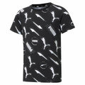 T shirt à manches courtes Enfant Puma AOP Noir