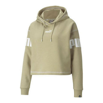 Damen Sweater mit Kapuze Puma Power Hoodie Fl Beige