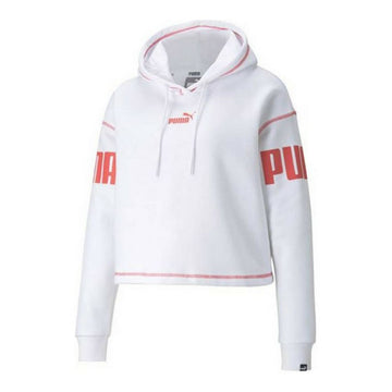 Damen Sweater mit Kapuze Puma Power Hoodie Fl Weiß