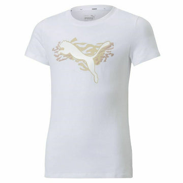 T shirt à manches courtes Enfant Puma Alpha Blanc