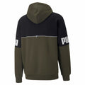 Herren Sweater mit Kapuze Puma Power Colorblock grün Schwarz