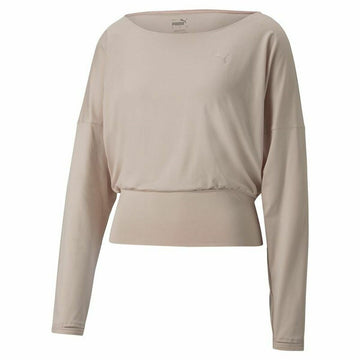 Damen Sweater ohne Kapuze Puma Studio Yogini Lite Lachsfarben