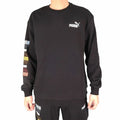 Sweat sans capuche homme Puma Repeat Graphic Crew Noir