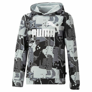 Jungen Sweater mit Kapuze Puma Essentials+ Street Art Schwarz Grau