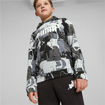 Sweat à capuche enfant Puma Essentials+ Street Art Noir Gris