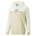 Herren Sweater mit Kapuze Puma Block X Tape  Beige