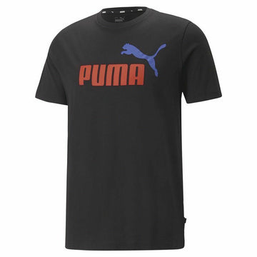 Herren Kurzarm-T-Shirt Puma Essentials + 2 Col Logo Schwarz