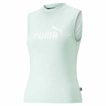 Women's Sleeveless T-shirt Puma Slim Logo Tank Aquamarine