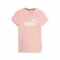 Damen Kurzarm-T-Shirt Puma Ess Logo Hellrosa