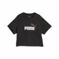 Kurzarm-T-Shirt für Kinder Puma Girls Logo Cropped Schwarz