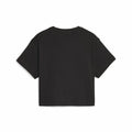 Child's Short Sleeve T-Shirt Puma Girls Logo Cropped Black