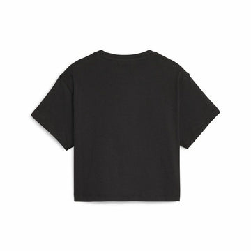 Kurzarm-T-Shirt für Kinder Puma Girls Logo Cropped Schwarz