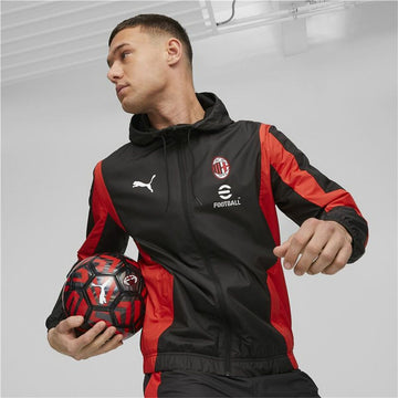 Veste de Sport pour Homme Puma Ac Milan Prematch Noir Rouge