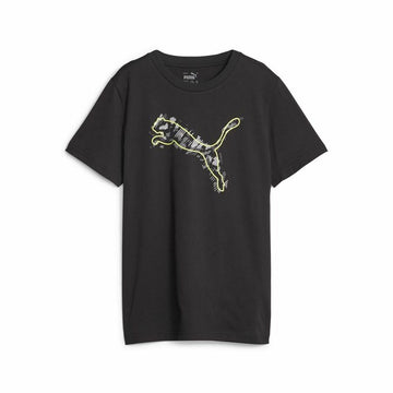 Child's Short Sleeve T-Shirt Puma Active Sports Graphic Black