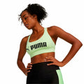 Sports Bra Puma Mid Impact fit Lime green Yellow