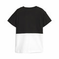 Kurzarm-T-Shirt für Kinder Puma Power Colorblock Weiß Schwarz