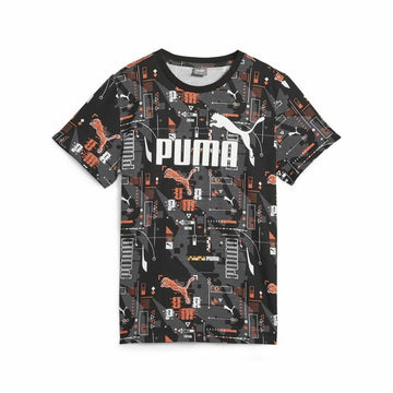 Child's Short Sleeve T-Shirt Puma Ess+ Futureverse Aop Black