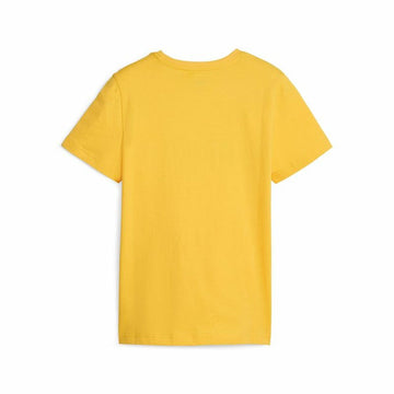 Child's Short Sleeve T-Shirt Puma Ess+ 2 Col Logo Yellow