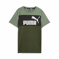 Child's Short Sleeve T-Shirt Puma Ess Block Green