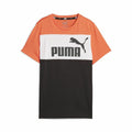 Kurzarm-T-Shirt für Kinder Puma Ess Block Schwarz Orange